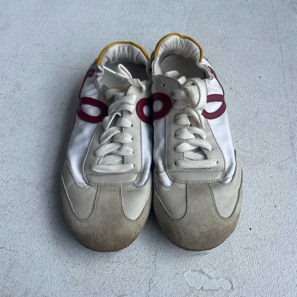 Loewe White and Red Sneakers